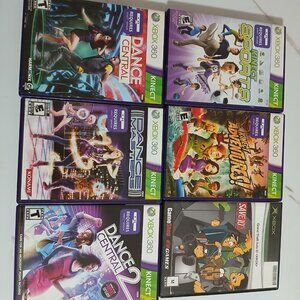 Lot 6 xbox games KINECT sport, adventure, dance central 1 &2, dance masters and